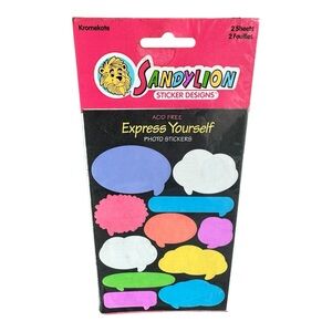 Sandylion "Express Yourself" speech bubble photo stickers Kromekote NIP